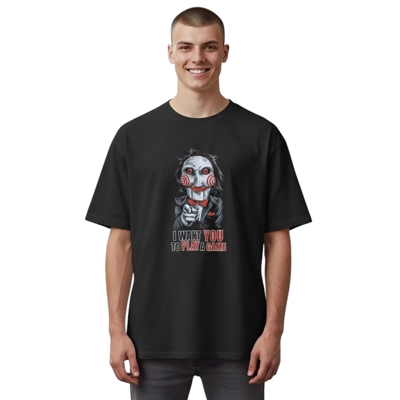 Saw Jigsaw Billy Puppet 3XL I Want You to Play a Game Black T Shirt Official - Picture 1 of 5
